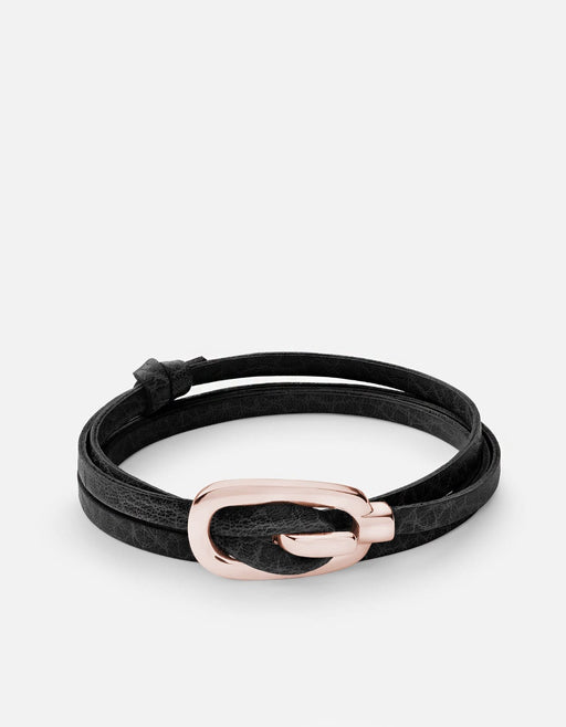 Miansai Bracelets New Gamle Leather Bracelet, Rose Plated Asphalt / O/S