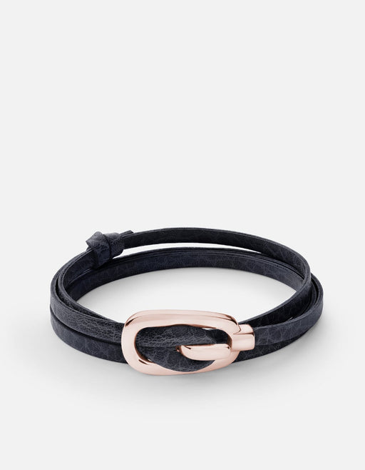 Miansai Bracelets New Gamle Leather Bracelet, Rose Plated Dusk / O/S