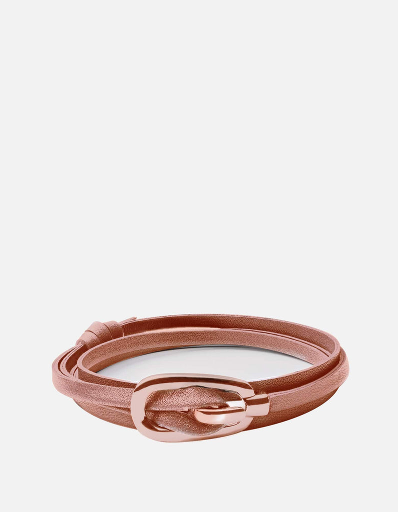 Miansai Bracelets New Gamle Leather Bracelet, Rose Plated Salmon / O/S
