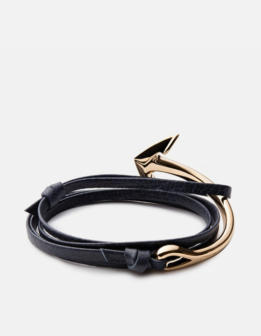 Miansai Bracelets Anchor Half-Cuff Leather, Gold Dusk