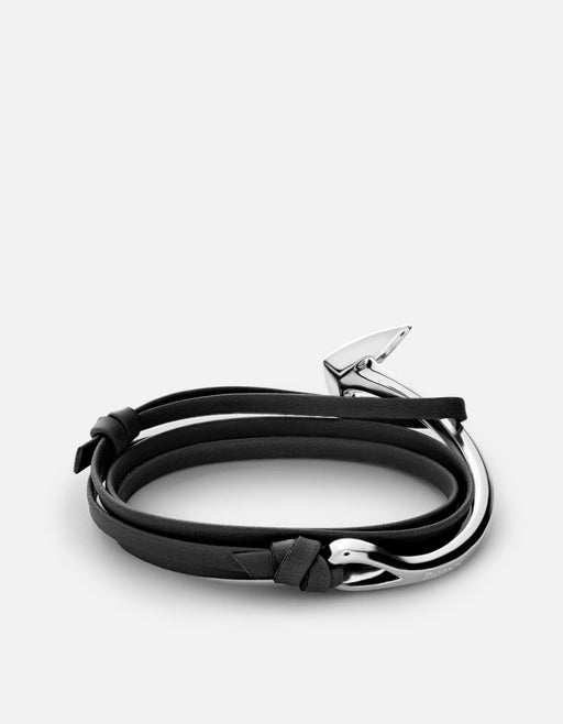 Miansai Bracelets Anchor Half-Cuff Leather, Silver