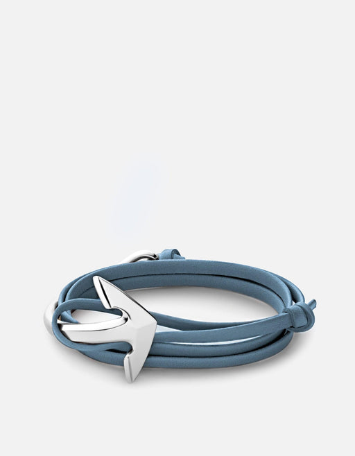 Miansai Bracelets Anchor Half-Cuff Leather, Silver Slate / O/S