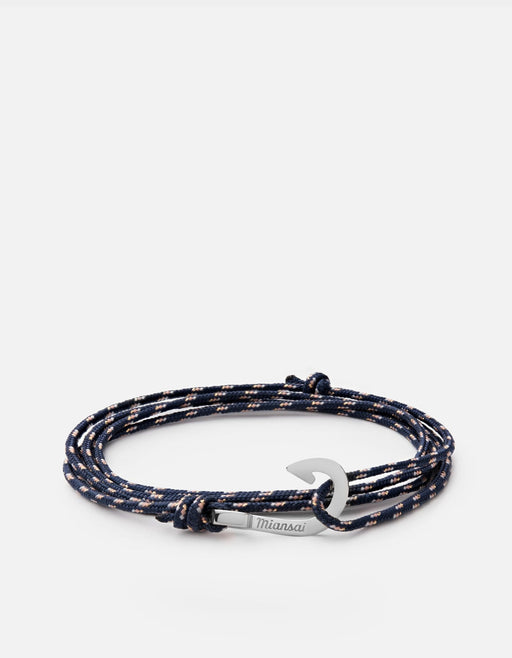 Miansai Bracelets Mini Hook Rope, Sterling Silver Midnight / O/S