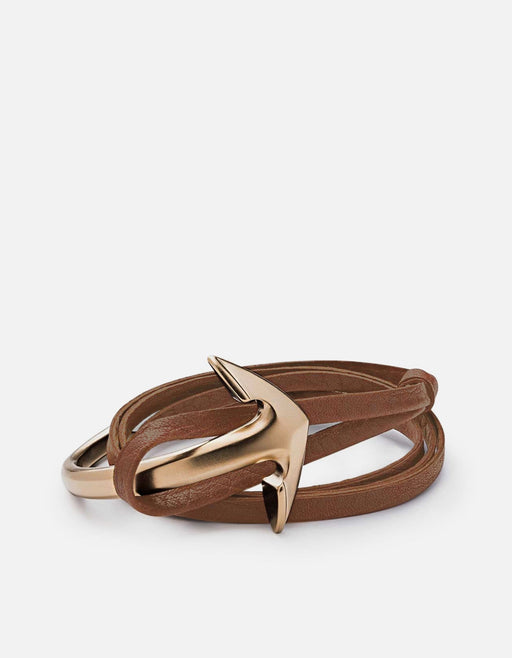 Miansai Bracelets Anchor Half-Cuff Leather, Matte Gold Sahara / O/S