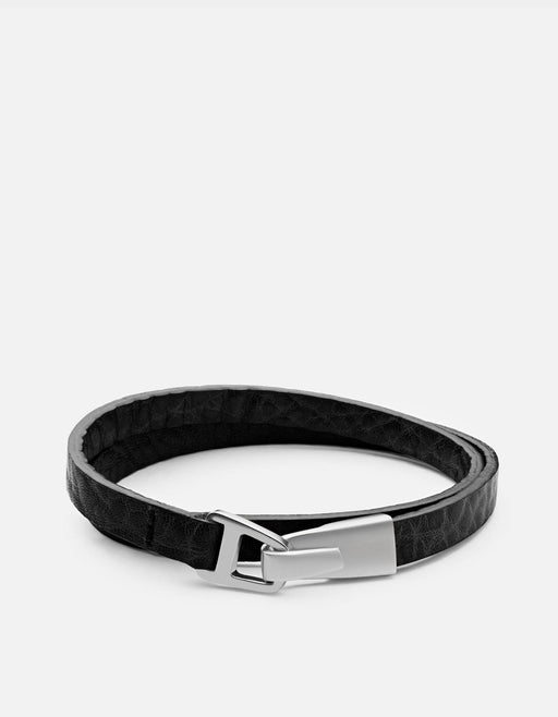Miansai Bracelets Moore Wrap, Sterling Silver Asphalt / M / Monogram: No