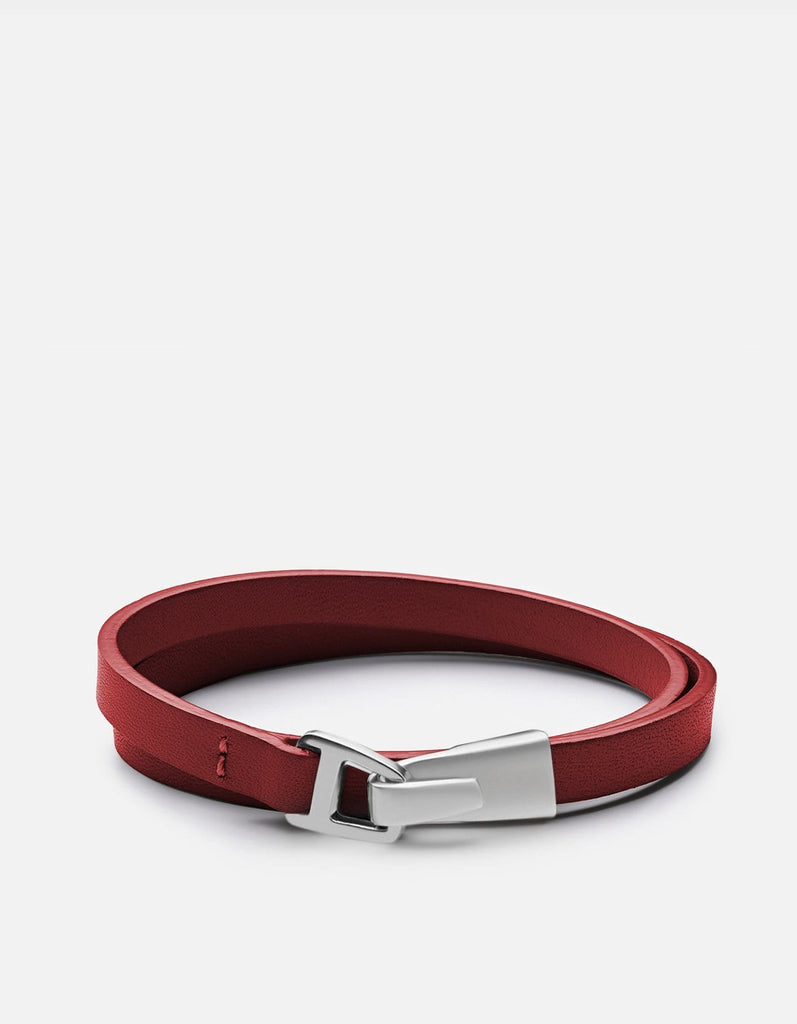 Miansai Bracelets Moore Wrap, Sterling Silver Red / M / Monogram: No