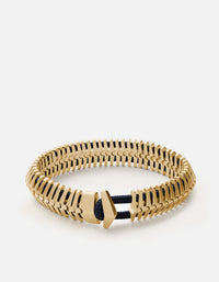 Miansai Bracelets Klink Bracelet, Matte Brass Solid Navy / M