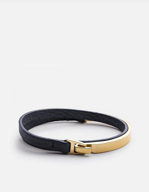 Miansai Bracelets Moore Half Cuff Leather, Matte Gold Dusk / M