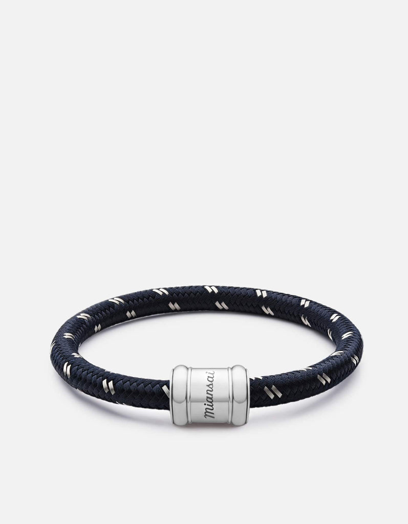 Miansai Bracelets Single Rope Casing, Silver Navy/Steel / M