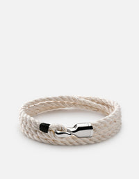 Miansai Bracelets Trice Rope, Sterling Silver Natural Cotton / M / Monogram: No