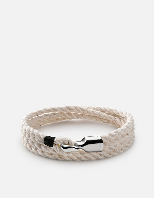 Miansai Bracelets Trice Rope, Sterling Silver Natural Cotton / M / Monogram: No