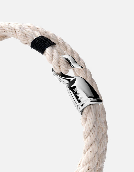 Miansai Bracelets Trice Rope, Sterling Silver Natural Cotton / M / Monogram: Yes