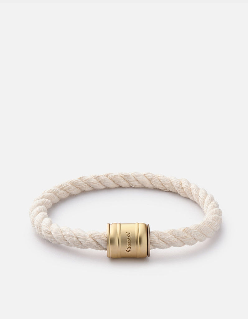 Miansai Bracelets Single Rope Casing, Natural Rope Matte Gold / M