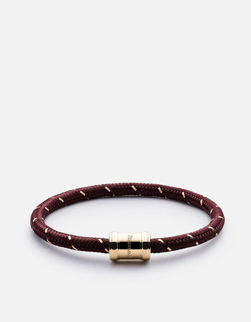 Miansai Bracelets Mini Single Rope Casing, Gold Oxblood / S
