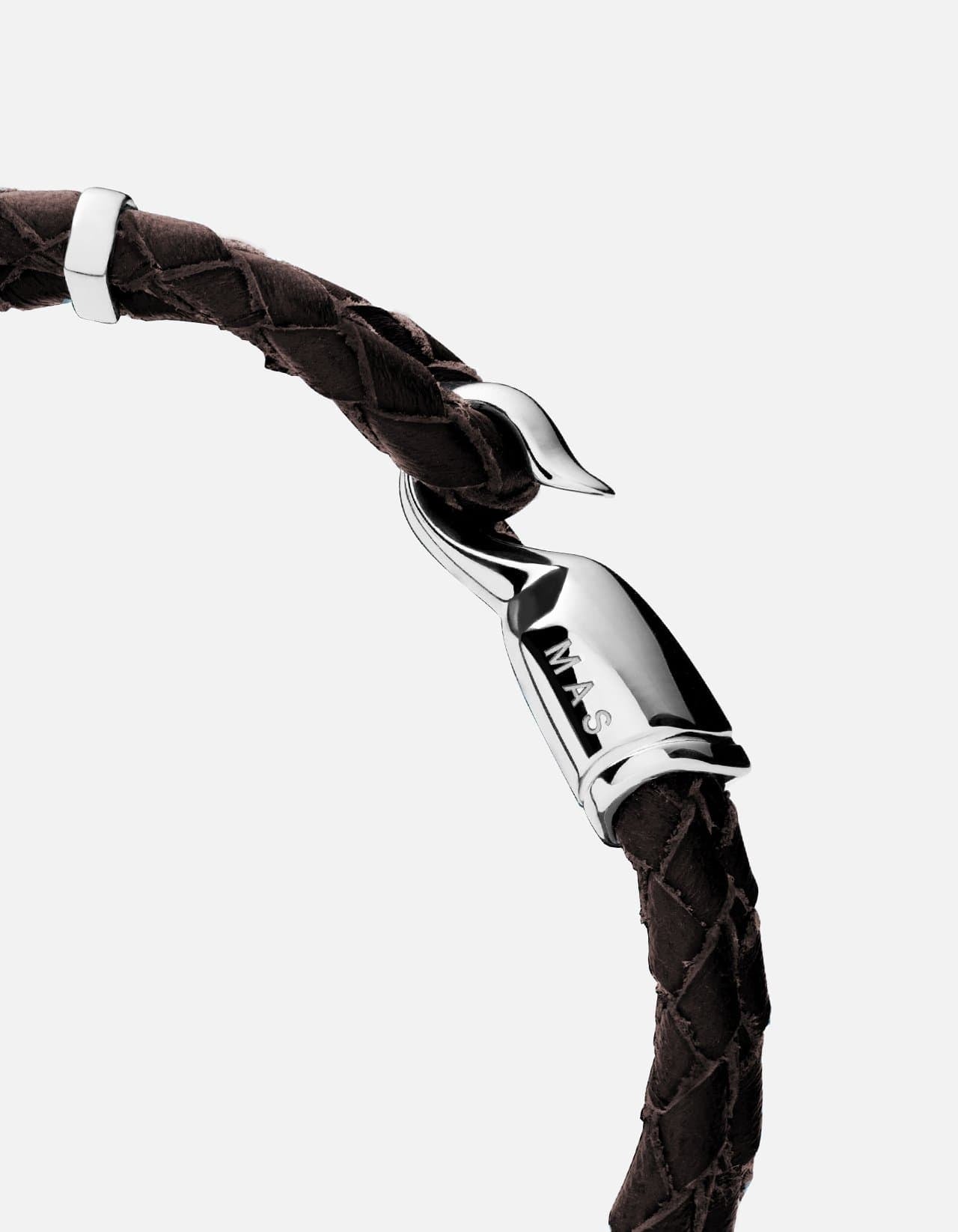 Men's Single Trice Bracelet, Sterling Silver / Brown | Miansai
