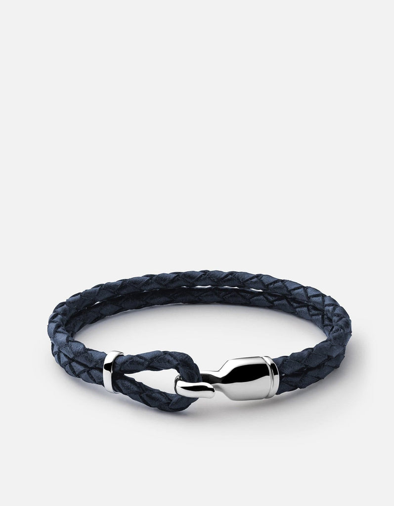 Miansai Bracelets Single Trice, Sterling Silver Navy Blue / M / Monogram: No