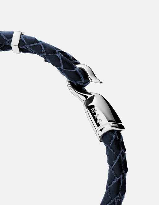 Miansai Bracelets Single Trice, Sterling Silver Navy Blue / M / Monogram: Yes