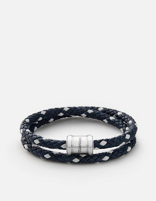 Miansai Bracelets Two-Tone Leather Casing Navy/White / M