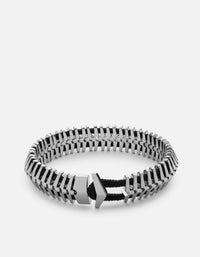 Miansai Bracelets Klink Bracelet, Polished Sterling Silver Solid Black / M