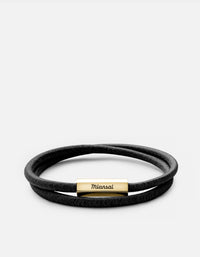 Miansai Bracelets Bare Wrap, Gold Black / S