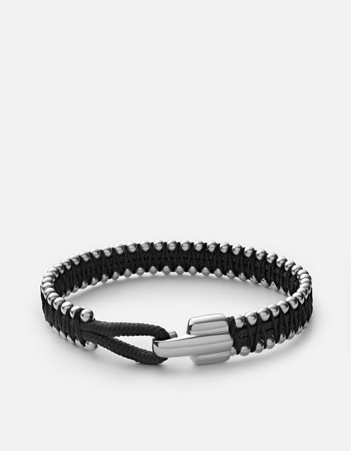 Miansai Bracelets Turner Rope Bracelet, Sterling Silver Solid Black / S / Monogram: No