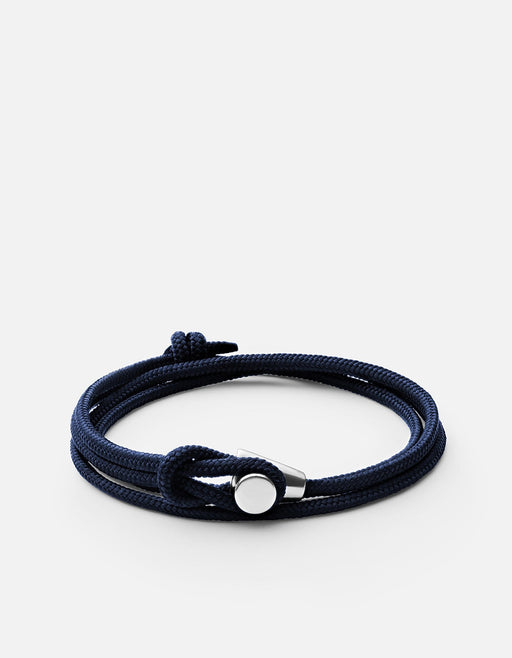 Miansai Bracelets Splice Rope Wrap Bracelet, Sterling Silver Solid Black / O/S