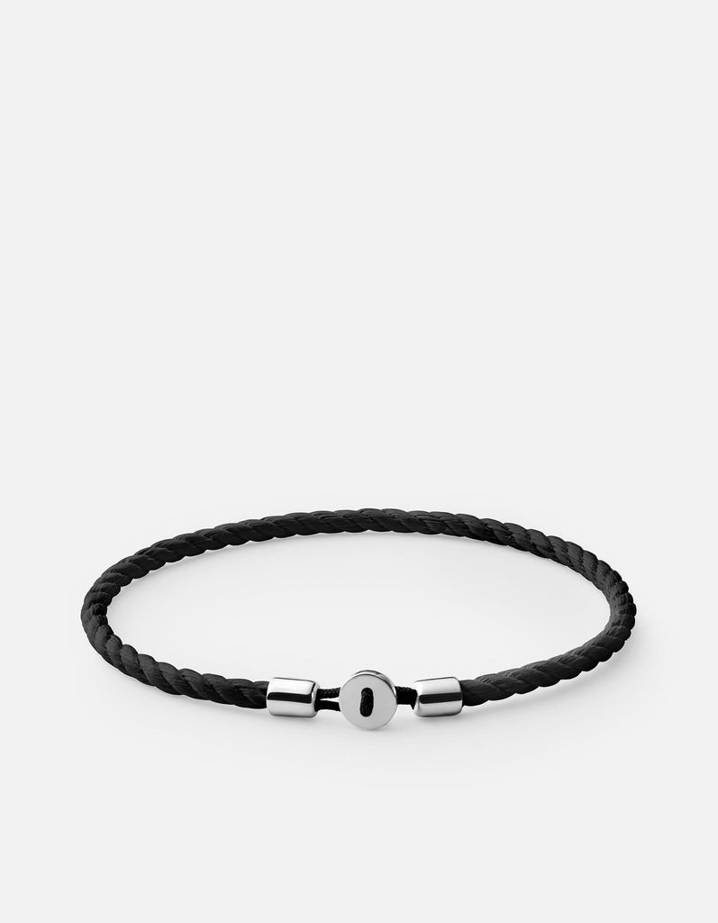 Miansai Bracelets Nexus Cotton Rope Bracelet, Sterling Silver Black Cotton / M