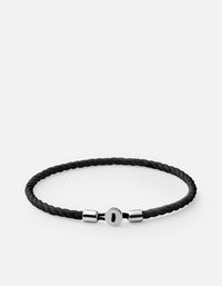 Miansai Bracelets Nexus Cotton Rope Bracelet, Sterling Silver Black Cotton / M