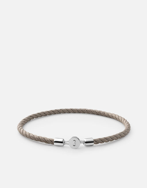 Miansai Bracelets Nexus Cotton Rope Bracelet, Sterling Silver Gray Cotton / M