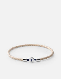 Miansai Bracelets Nexus Cotton Rope Bracelet, Sterling Silver Natural Cotton / M