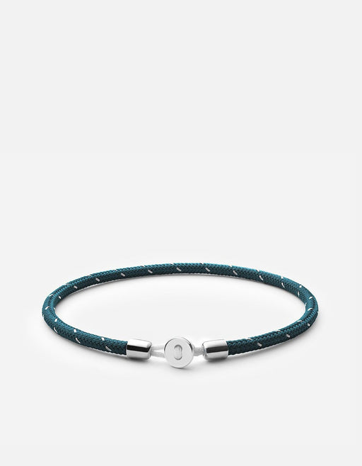 Miansai Bracelets Nexus Rope Bracelet, Sterling Silver Teal/White / M