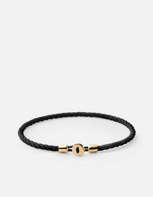 Miansai Bracelets Nexus Cotton Rope Bracelet, Gold Vermeil Black Cotton / S