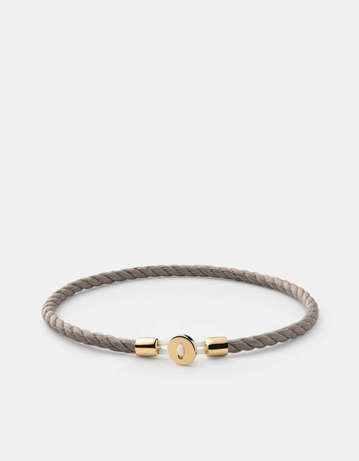Miansai Bracelets Nexus Cotton Rope Bracelet, Gold Vermeil Gray Cotton / S