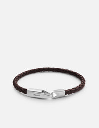 Miansai Bracelets Crew Leather Bracelet, Matte Silver Brown / M