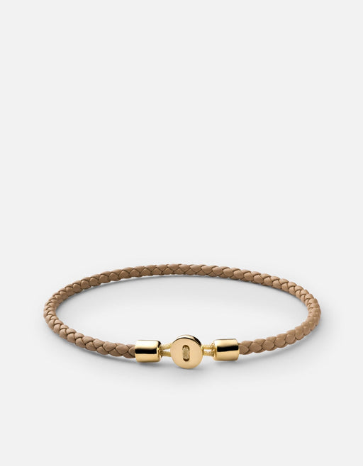 Miansai Bracelets Nexus Leather Bracelet, Gold Vermeil Natural / S