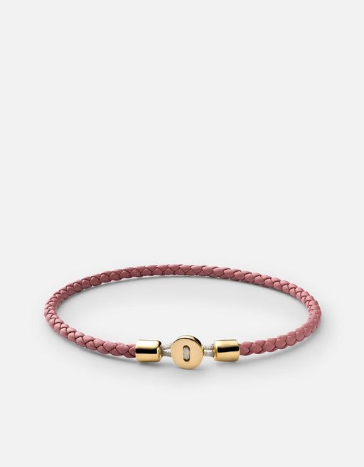 Miansai Bracelets Nexus Leather Bracelet, Gold Vermeil Pink Clay / S