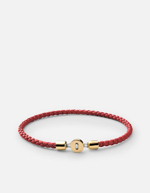 Miansai Bracelets Nexus Leather Bracelet, Gold Vermeil Red / S