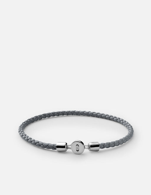 Miansai Bracelets Nexus Leather Bracelet, Sterling Silver Gray / M