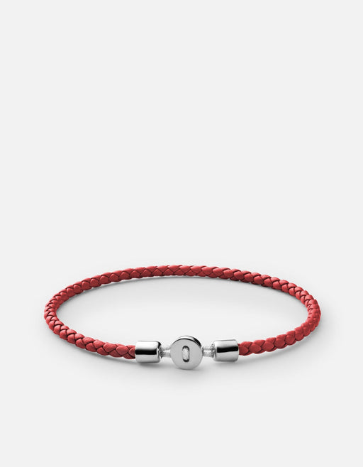 Miansai Bracelets Nexus Leather Bracelet, Sterling Silver Red / M