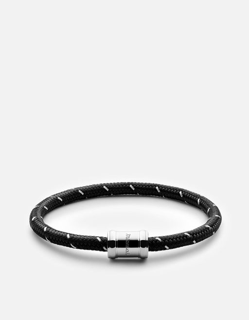 Miansai Bracelets Mini Single Rope Casing, Silver Black/Steel / M