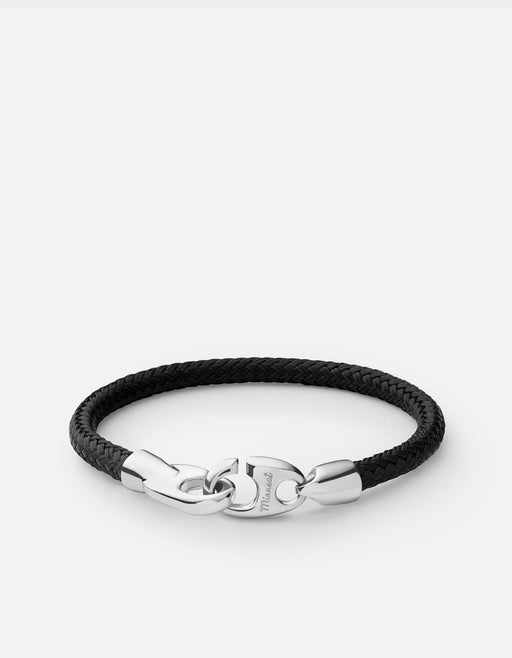 Miansai Bracelets Single Brummel Rope Bracelet, Sterling Silver Solid Black / M