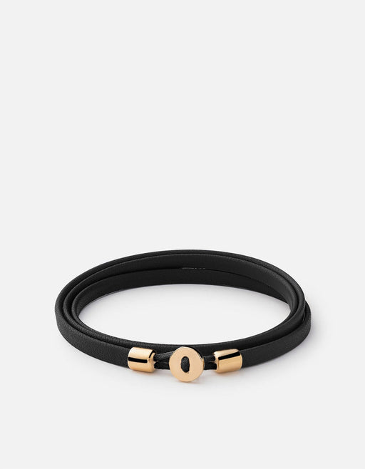 Miansai Bracelets Nexus Wrap Bracelet, Gold Vermeil Black / S