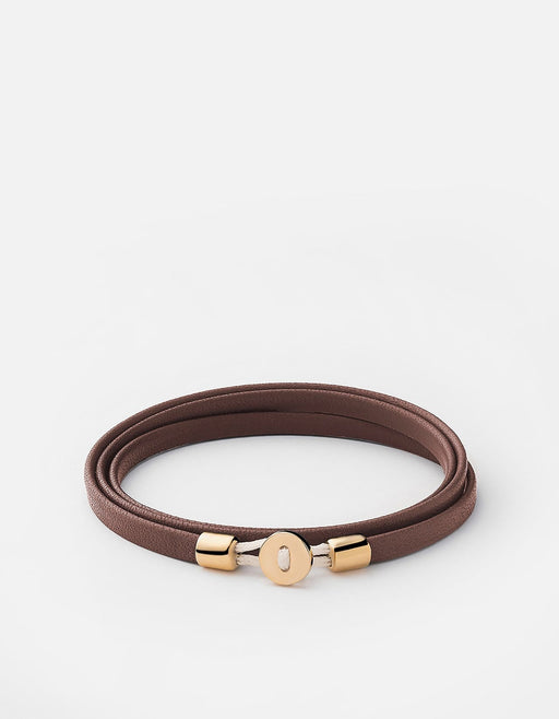 Miansai Bracelets Nexus Wrap Bracelet, Gold Vermeil Brown / S