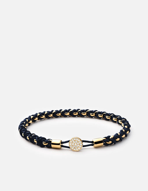 Miansai Bracelets Nexus Chain Bracelet, Gold Pavé Navy Blue/Gold Vermeil Sapphire / S