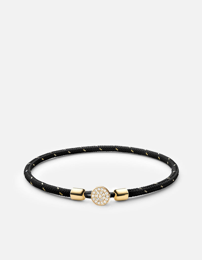 Miansai Bracelets Nexus Rope Bracelet, Gold Pavé Black/Gold/Gold Vermeil/Sapphire / S