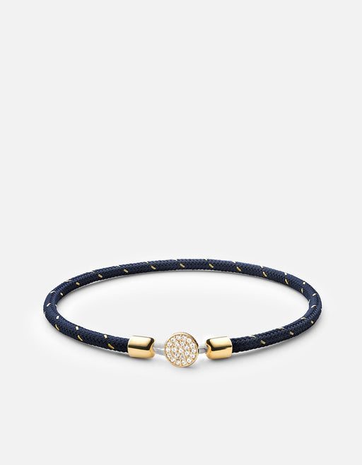 Miansai Bracelets Nexus Rope Bracelet, Gold Pavé Navy/Gold/Gold Vermeil/Sapphire / S
