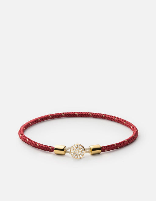 Miansai Bracelets Nexus Rope Bracelet, Gold Pavé Red/Gold/Gold Vermeil/Sapphire / S