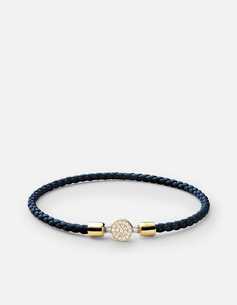 Miansai Bracelets Nexus Leather Bracelet, Gold Vermeil/Sapphire Light Navy/Gold Vermeil Sapphire / S