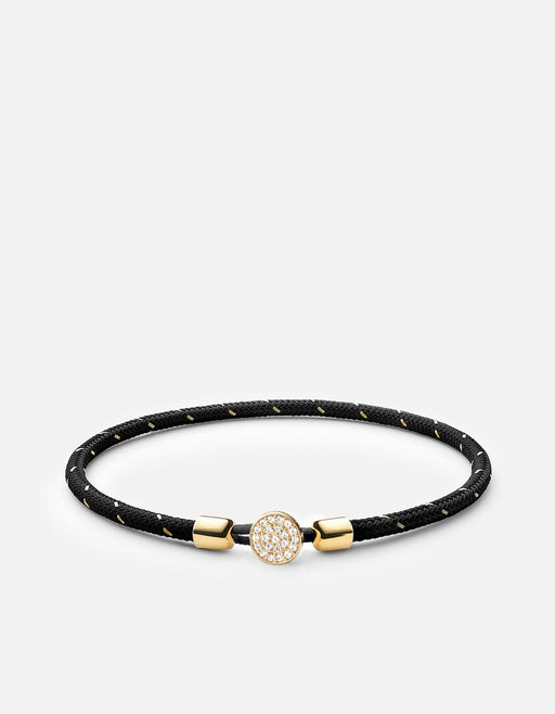 Miansai Bracelets Nexus Rope Bracelet, Gold Pavé Black/Gold/14k Gold Pave / S