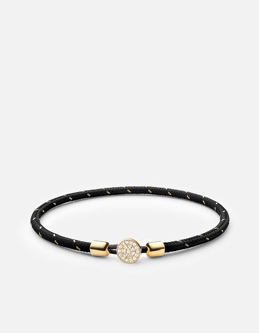 Miansai Bracelets Nexus Rope Bracelet, 14k Gold Pavé Black/Gold / S